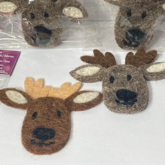 Reindeer Felt Embellishment (5) 2 Packs Dimensions 100% Wool Needle Felting - Picture 1 of 16